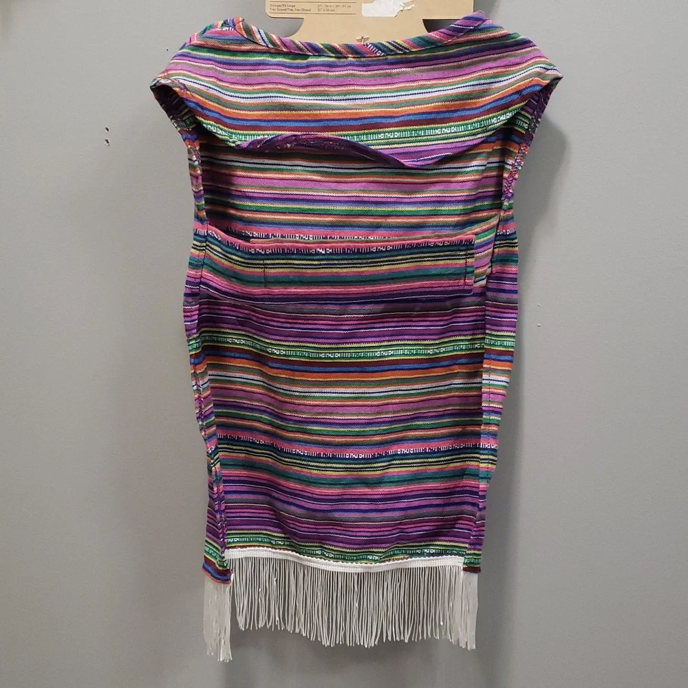 Pup Crew NWT Dog Apparel Multicolor Striped Serape and Sombrero
